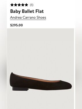 Andrea Carrano Baby Ballet Flat in Black suede size 41.5